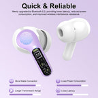 I53 Bluetooth 5.4 Wireless Earbuds with HiFi Stereo, ENC Mic & LED Display for Workout