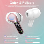 I53 Bluetooth 5.4 Wireless Earbuds with HiFi Stereo, ENC Mic & LED Display for Workout