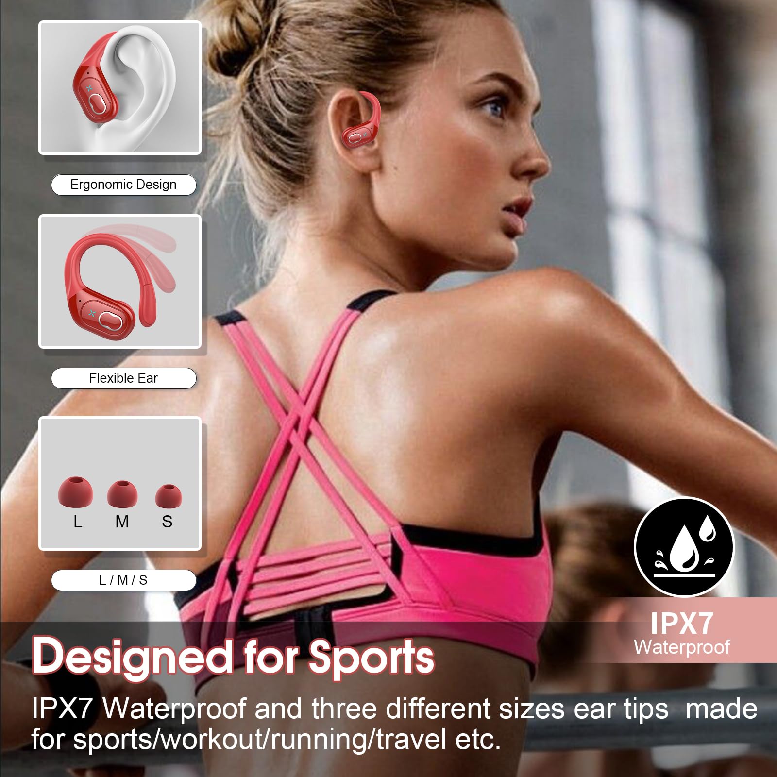 HD65 Bluetooth 5.4 Wireless Earbuds for Sports