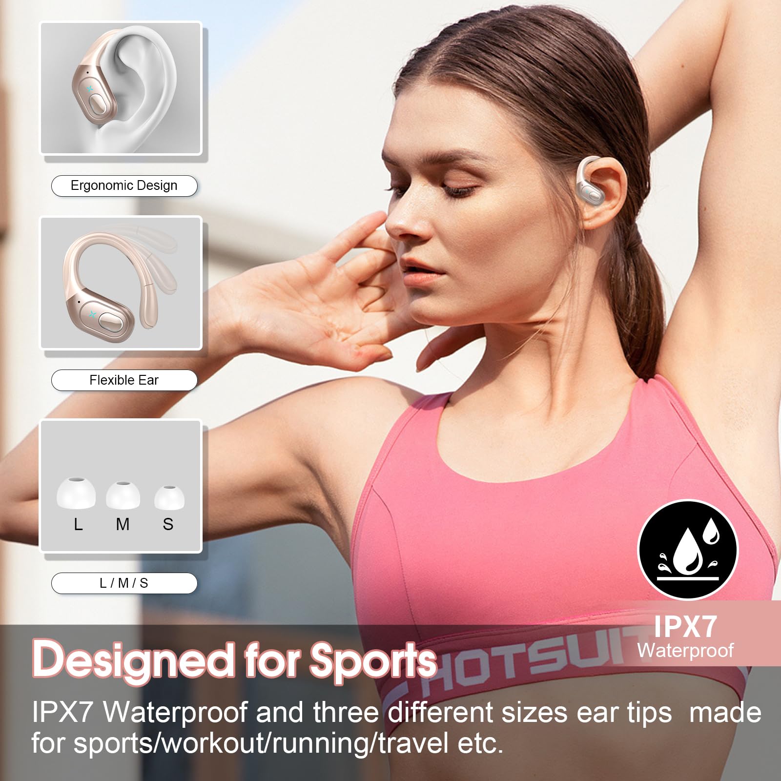 HD65 Bluetooth 5.4 Wireless Earbuds for Sports