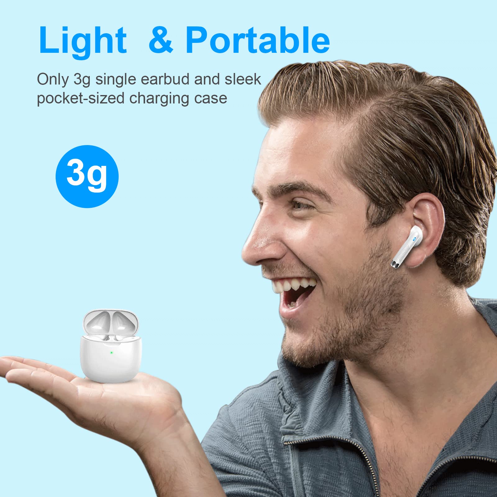 J51 Bluetooth 5.4 Wireless Earbuds with Deep Bass, ENC Calls & 32H Playtime