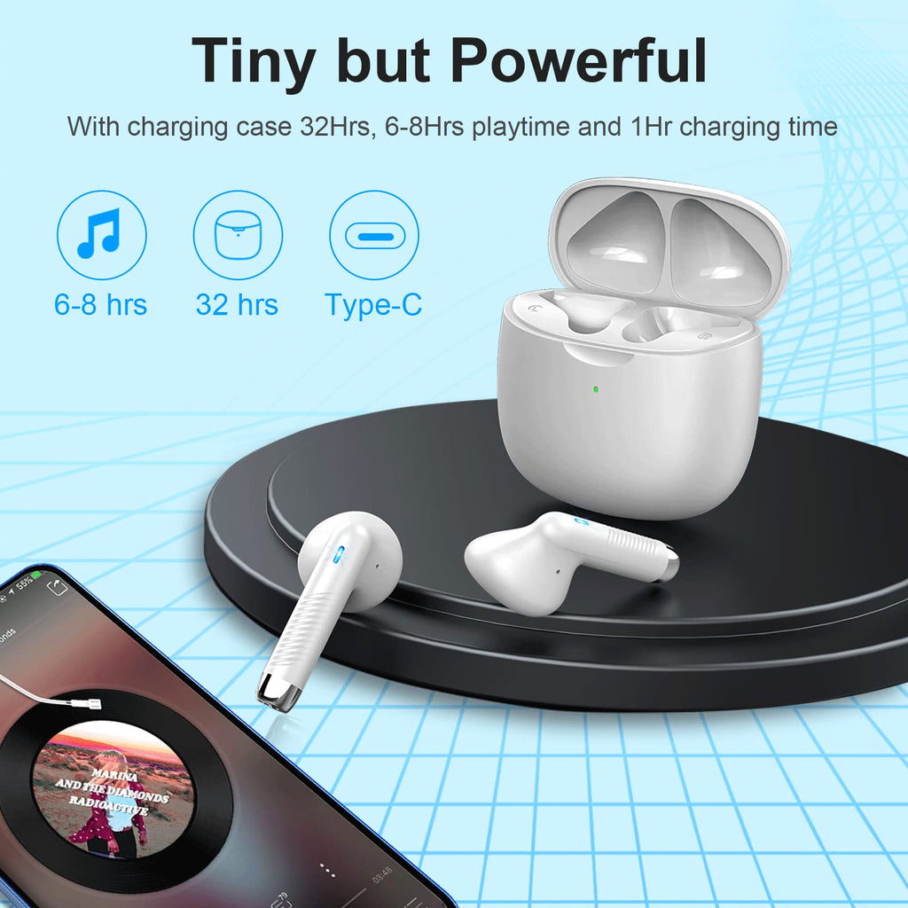 J51 Bluetooth 5.4 Wireless Earbuds with Deep Bass, ENC Calls & 32H Playtime