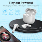 J51 Bluetooth 5.4 Wireless Earbuds with Deep Bass, ENC Calls & 32H Playtime